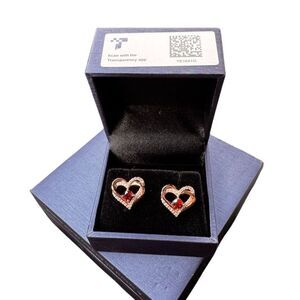 CDE Forever Love Heart Stud Earrings 925 Sterling Silver Heart Stud Earrings